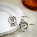 Orecchini a cerchio geometrici argento vintage per donna, con dimensioni altezza 2cm - Orecchini Piccoli a Linea Argentata