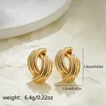 Orecchini geometrici strutturati vintage placcati oro con le specifiche dimensioni - Orecchini Geometrici Intrecciati Dorati