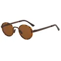 Vintage ronde zonnebril met schildpadmontuur en bruine glazen voor heren en dames. - C6 Schildpad Frame Bruine Lens