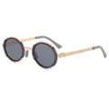 Occhiali da sole polarizzati rotondi retro steampunk montatura oro lenti grigie - Montatura grigio e oro con lenti grigio chiaro