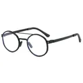 Lunettes de soleil polarisées à monture ronde noire pour hommes avec protection UV - Style de Monture Ronde (98332) / Monture Noire Verre Transparent