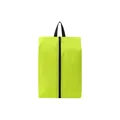 Fluorescent yellow waterproof polyester travel storage bag with black center zipper - Single-Sided Shoe Bag / Green