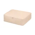 Large beige twill fabric storage bag for seasonal clothes and quilts - M / Beige