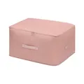 Durable pink twill fabric square storage bag for seasonal quilts and heavy clothing - L / Pink