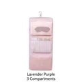 Portable 3-compartment foldable hanging clothes organizer bag in Roland Purple color - 3 Grids / Violet