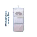 3-grid foldable hanging clothes organizer bag in glacial blue breathable mesh fabric - 3 Grids / Glacier Blue