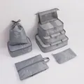 Grey 7-piece travel packing cube organizer set in durable cationic oxford cloth - Standard Style (8-Piece Set) / 8-Piece Set / Gray
