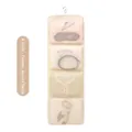 Organizador de ropa de viaje plegable con 4 compartimentos en color beige crema - 3 rejillas / Albaricoque Leche