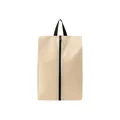 Portable beige waterproof polyester travel storage bag with central zipper and handle - Single-Sided Shoe Bag / Beige