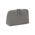 Minimalist grey water-repellent storage pouch with double zipper for digital accessories. - S / Dark Gray