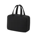 Large capacity multi-functional black Taslon organizer bag with top handles for travel - Black