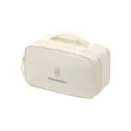 Portable water-repellent Taslon underwear storage bag for bras and socks in cream white - Double Layer (Large) / Beige
