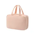 Large capacity pink travel storage bag with top handles and zipper closure - Pink