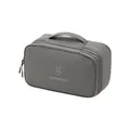 Bolsa gris de almacenamiento para ropa interior de Taslon con cremallera y asa de transporte - Capa Doble (Grande) / Gris oscuro