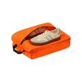 Orange waterproof polyester compressible travel storage bag organizer for shoes and toiletries - Double-sided Shoe Bag / Orange