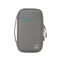 Gray water-resistant Taslan travel passport organizer with RFID blocking technology - S / Gray