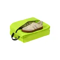 Durable neon green polyester foldable travel shoe storage bag with zipper closure - Double-sided Shoe Bag / Green