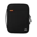 Minimalist black water-resistant RFID blocking passport holder and travel organizer bag. - L / Black