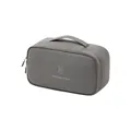 Large capacity grey underwear storage bag with handle and printed text for travel - Single Layer (Small) / Dark Gray