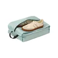 Light blue polyester travel shoe storage bag with diamond pattern and zipper - Double-sided Shoe Bag / Korean Blue