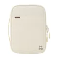 Cream Taslon RFID blocking passport holder and water-repellent travel storage bag - L / Beige