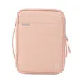 Compact pink RFID blocking travel passport holder with handle and water-resistant fabric - L / Pink