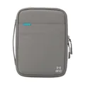 Grey waterproof Taslon multi-functional travel passport and document organizer bag - L / Gray