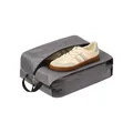 Grey waterproof polyester compression travel shoe storage bag with durable side handle - Double-sided Shoe Bag / Gray