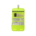 Neon green polyester hanging travel toiletry bag with large capacity mesh pockets - Hanging Toiletry Bag / Green