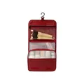 Wine red hanging travel toiletry bag with multiple compartments for makeup storage - Hanging Toiletry Bag / Burgundy
