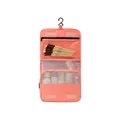 Pink waterproof hanging travel toiletry bag organizer with multiple mesh compartments - Hanging Toiletry Bag / Pink