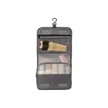 Large capacity gray hanging polyester travel toiletry bag with makeup brush organizer - Hanging Toiletry Bag / Gray