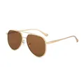 Κλασικά ανδρικά γυαλιά ηλίου aviator με χρυσό μεταλλικό σκελετό και κομψούς καφέ φακούς ηλίου - Χρυσός Σκελετός Φακοί Τσαγιού