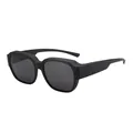 Occhiali da sole fitover neri oversize per portatori di occhiali da vista - Stile Nero Opaco C2 (SZT581P) / Montatura Nero Opaco Lente Grigio Nero
