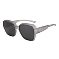 Occhiali da sole polarizzati oversize con montatura grigio opaco e lenti scure di stile. - C4 Montatura Grigio Opaco Lente Grigia