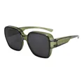 Occhiali da sole polarizzati oversize con montatura verde oliva e lenti scure - C5 Montatura Verde Lente Grigio Nero
