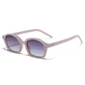 Gafas de sol ovaladas rosas de montura pequeña con lentes degradadas violetas - Montura Pequeña Ovalada (SZ3218) / Marco Púrpura Lentes Degradadas Grises