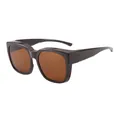 Classic TR polarized sunglasses in coffee brown, stylish oversized fitover frame design - Polarized Over-glasses / C4 Coffee Frame Coffee Lens