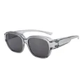 Eleganti occhiali da sole fit-over con montatura grigia trasparente e protezione UV400 - Montatura Grigio Trasparente Lente Grigia