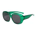 Occhiali da sole polarizzati TR verde smeraldo da indossare sopra per sport all'aria aperta - Montatura Verde Smeraldo Lenti Grigie