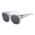 Classic unisex polarized TR sunglasses with grey transparent frame and dark lenses - C6 Translucent Gray Frame Black Gray Lens