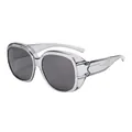 Occhiali da sole polarizzati fit-over con montura TR grigia trasparente per la guida - Montatura Grigio Trasparente Lente Grigia