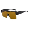Premium black TR frame polarized fit-over sunglasses with amber lenses for safe driving - C4 Sand Black Frame Amber Lens