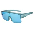 Stylish blue mirrored cycling sunglasses with lightweight half-frame TR design for sports - C10 Sand Blue Frame / Ice Blue Lens