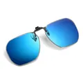 Gafas de sol con clip polarizado azul y diseño poligonal sin montura para hombres y mujeres - Gafas de Sol con Clip / Azul Hielo