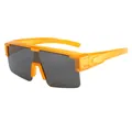 Professional polarized TR semi-rimless sunglasses with vibrant orange frame for cycling - C11 Orange Frame / Black Grey Lens