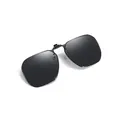Lentes de sol polarizadas con clip negras con un elegante diseño poligonal sin montura. - Gafas de Sol con Clip / Negro y Gris