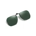 Clip de sol polarizado verde oscuro con lentes poligonales al aire para gafas. - Gafas de Sol con Clip / Verde Oscuro