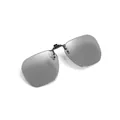 Clips de gafas de sol polarizadas grises con diseño de lente poligonal sin montura - Gafas de Sol con Clip / Gris Fotocromático