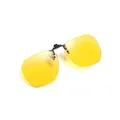 Clips solares polarizados amarillos abatibles con lentes poligonales sin montura - Gafas de Sol con Clip / Amarillo Visión Nocturna
